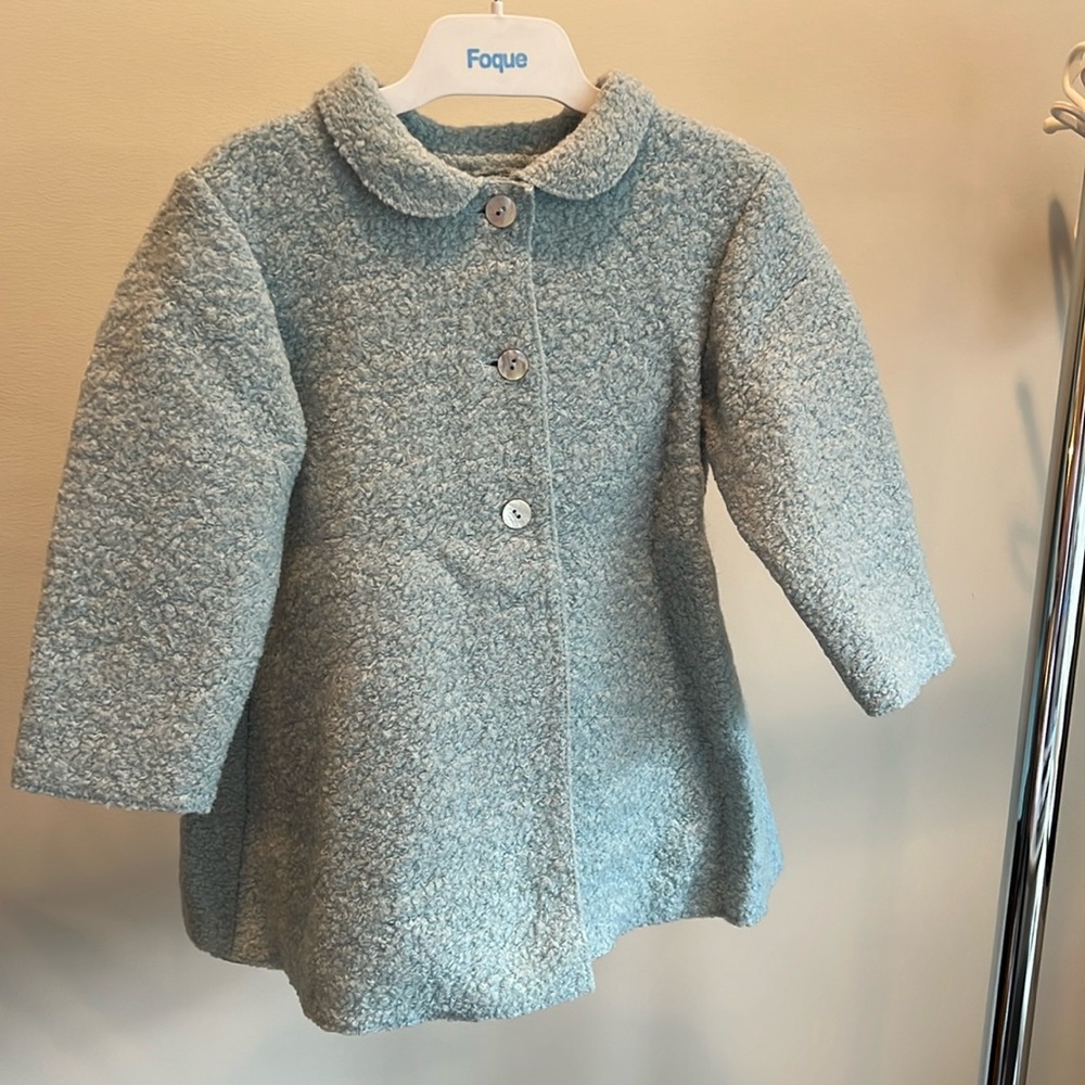 Foque girls size 24M boucle green jacket NWT